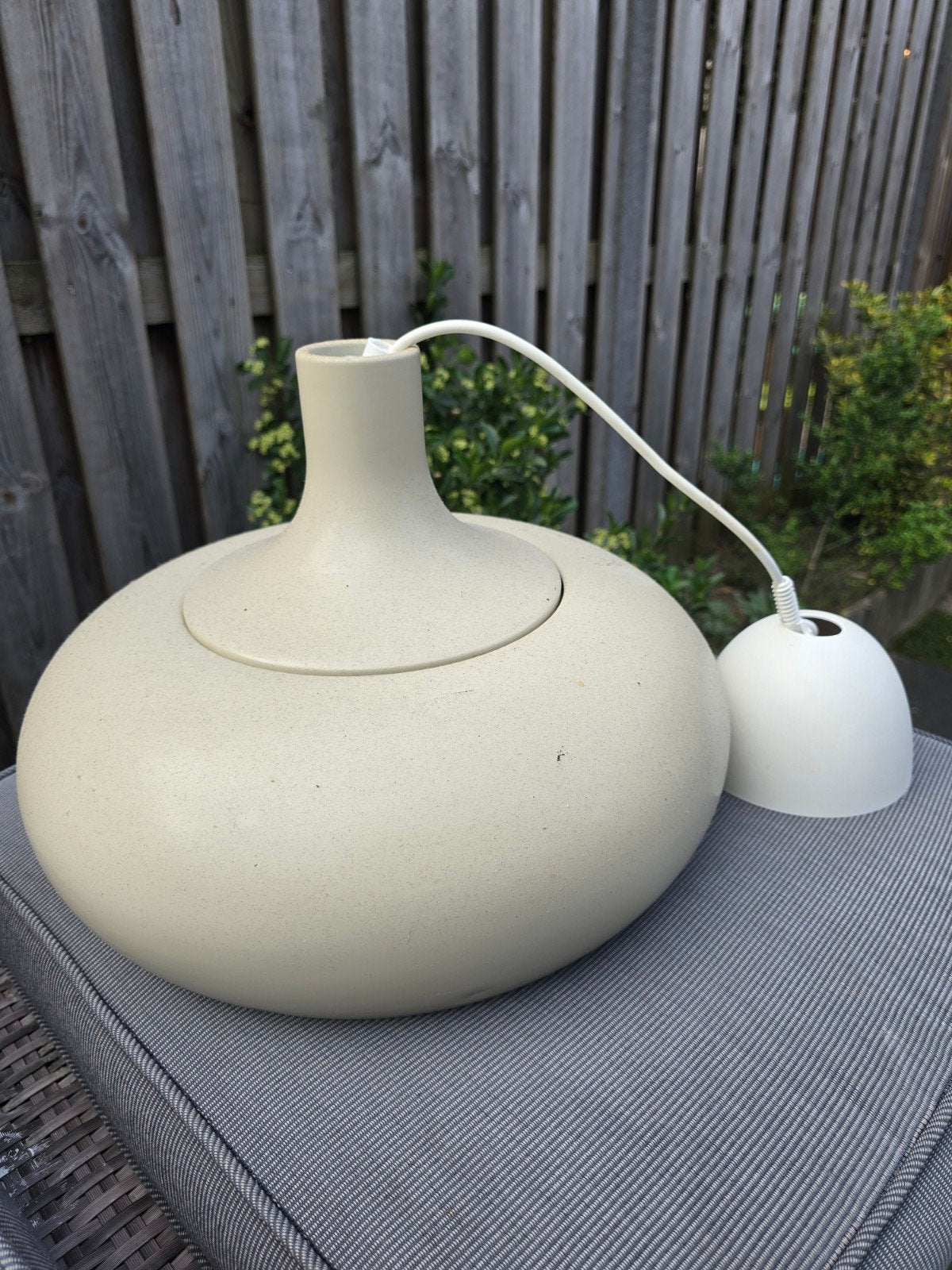 Moderne Hanglamp - Beige Keramiek, Keramiek, Zo goed als nieuw, Modern, Organisch, E27 (groot)