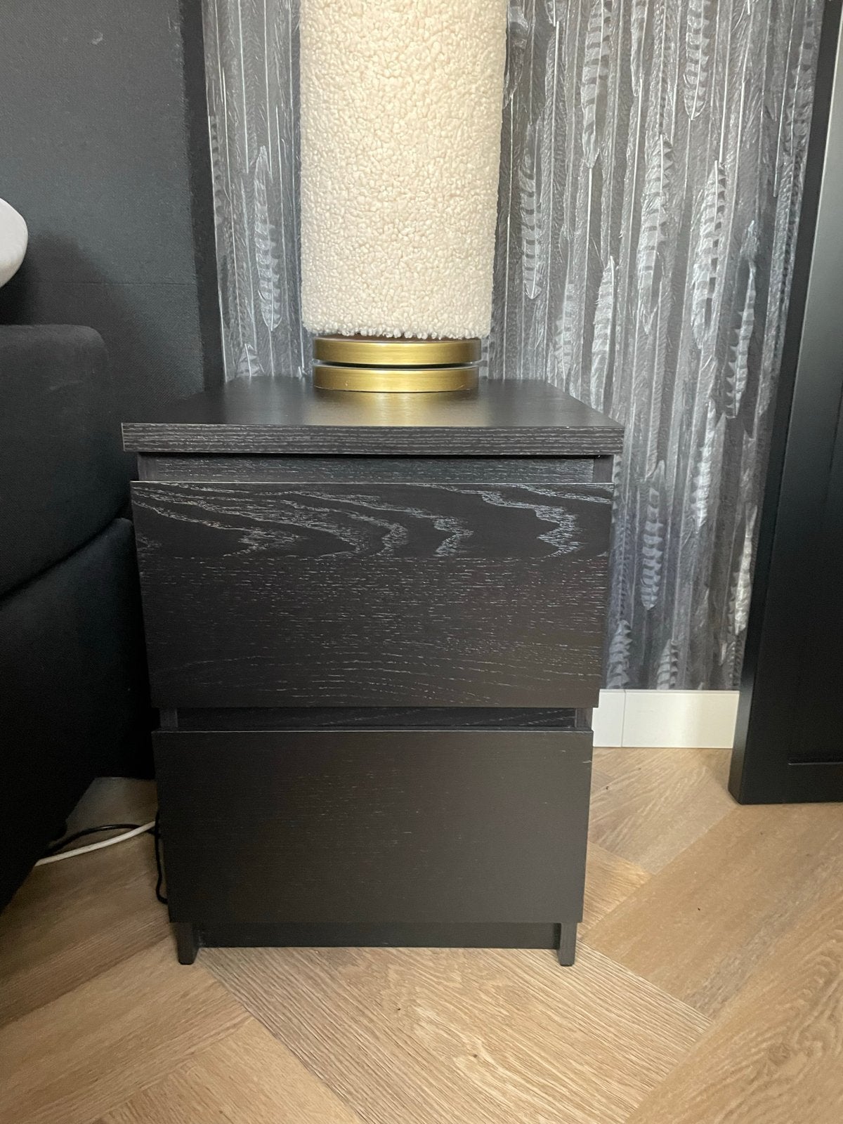 IKEA malm ladekast zwart, Ophalen, Minder dan 50 cm, 1 of 2 laden, Zo goed als nieuw