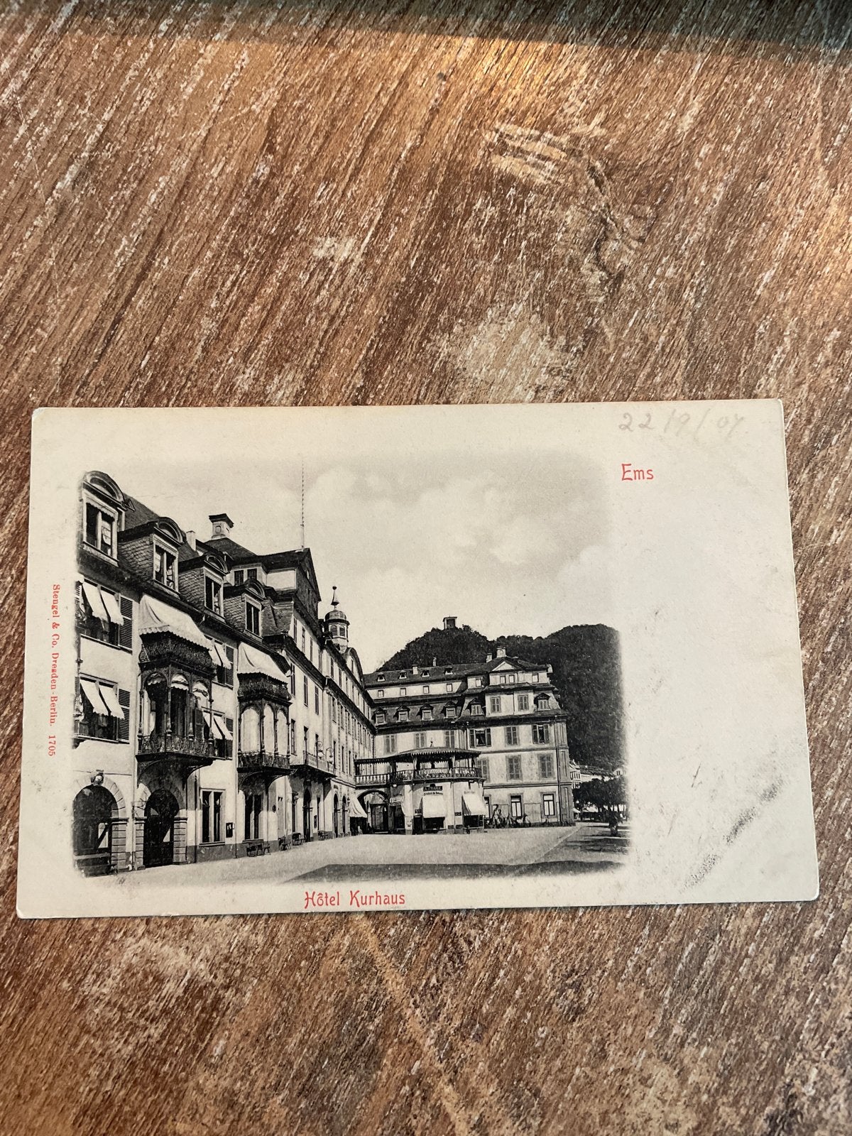 Oude ansichtkaart Bad Ems, Hotel Kurhaus, Duitsland, Ophalen of Verzenden, Voor 1920, Gelopen, Duitsland