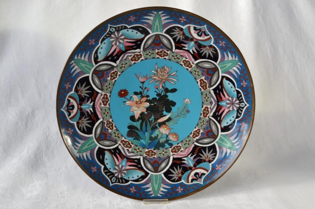 Prachtige, antieke cloisonné schotel / schaal – Japan, Meiji, Ophalen of Verzenden