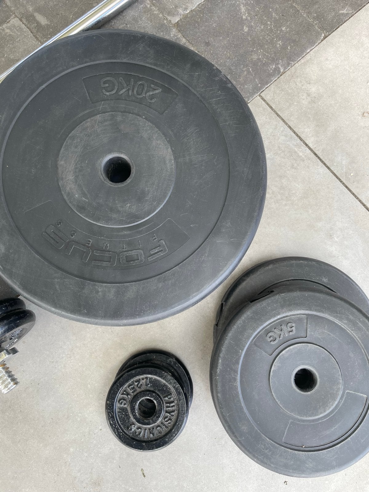Focus Fitness Halterschijven en Halterstangen, Sport en Fitness, Ophalen, Gebruikt, Armen, Dumbbell
