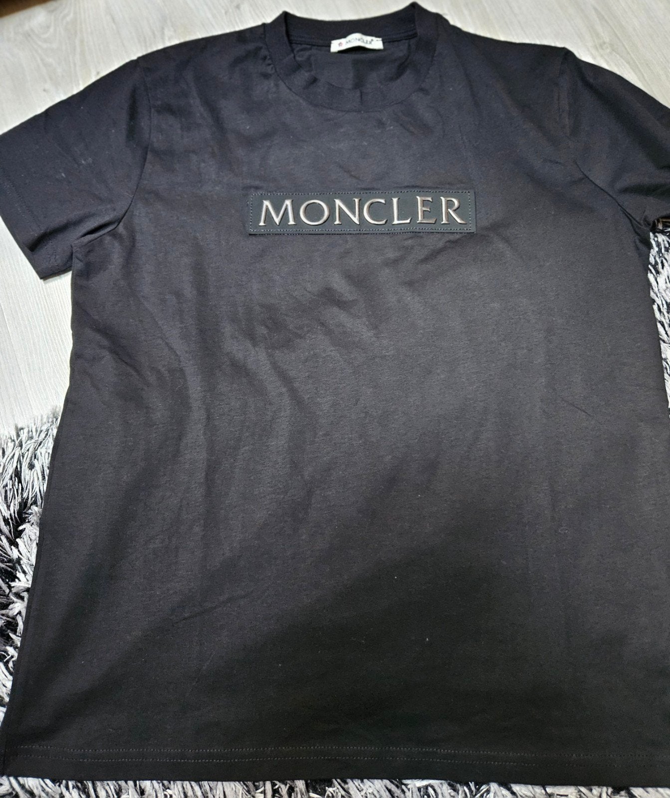 Moncler herentshirt zwart mt M nieuw, Moncler, Maat 48/50 (M), Zwart, Nieuw