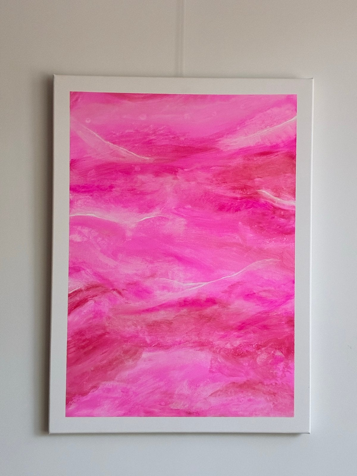 Abstract roze schilderij op canvas, Ophalen