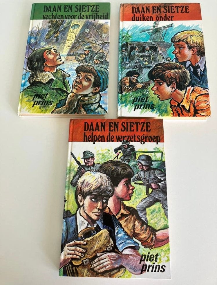 Daan en Sietze (3 delen) – Piet Prins – WO II Jeugdboeken, Boeken, Ophalen of Verzenden, Gelezen