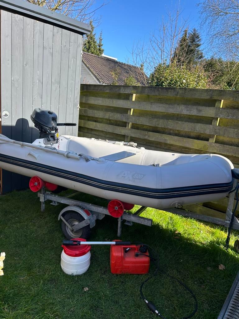 Bombard ax 500 rib 3 meter met 4 pk Yamaha 4 takt en trailer, Watersport en Boten, Ophalen, Bombard, Zo goed als nieuw, Benzine