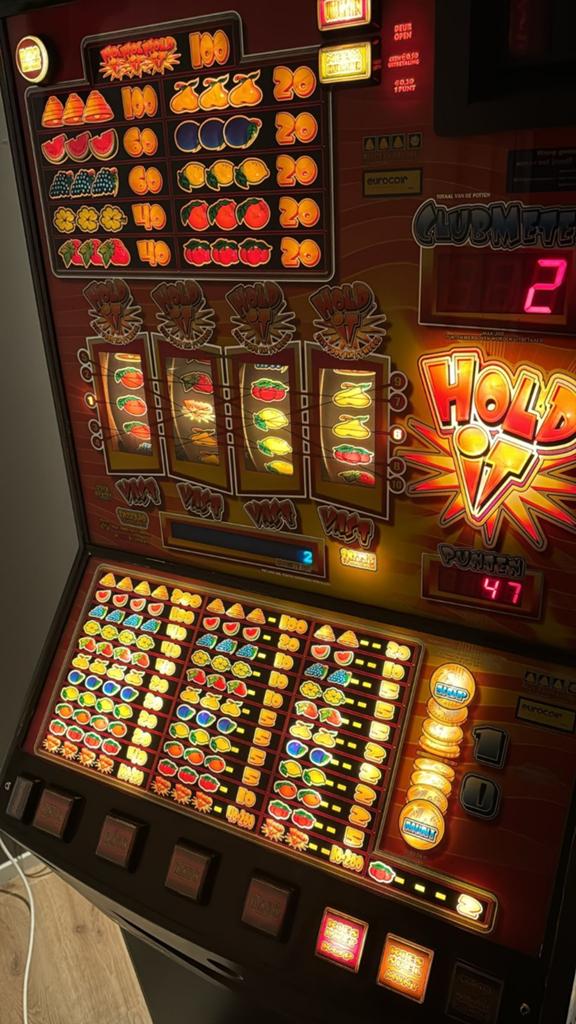 Hold It gokkast, Verzamelen, Automaten | Gokkasten en Fruitautomaten, Euro, Ophalen of Verzenden, Gebruikt, Met sleutels