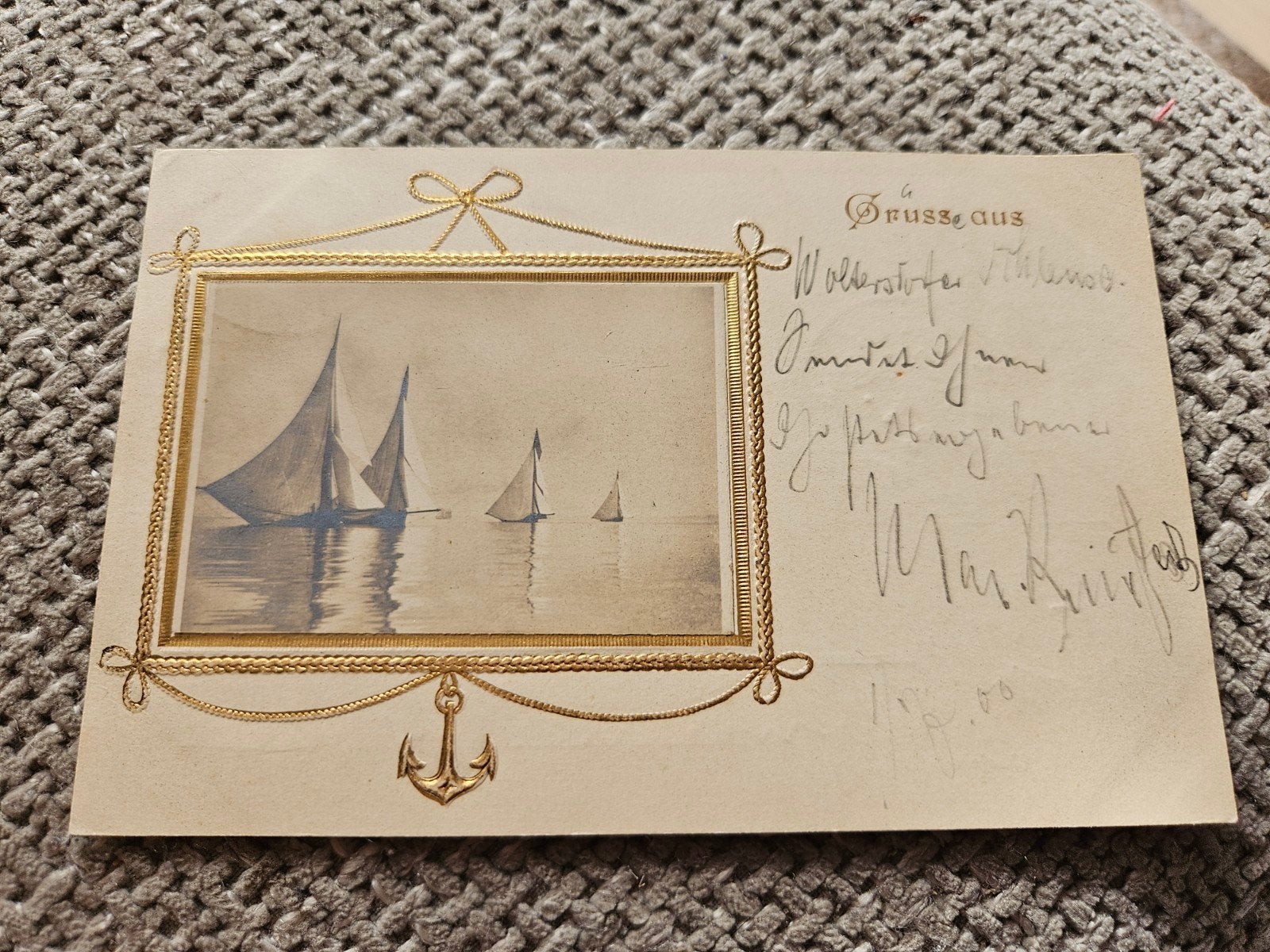 Zeilboten op het water, ca. 1900, Ophalen of Verzenden