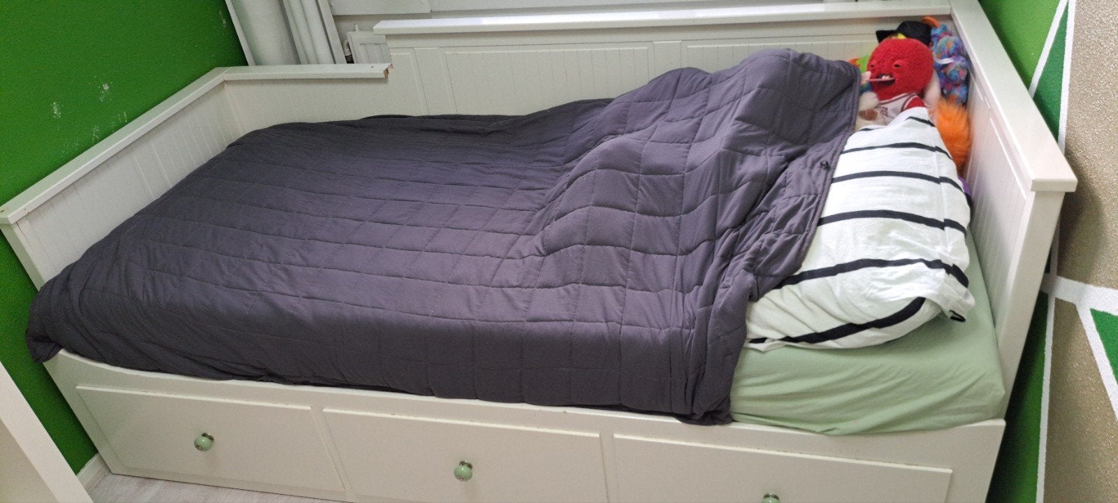 GRATIS bekende hemnes ikea bed, Ophalen, Gebruikt, Eenpersoons, Wit
