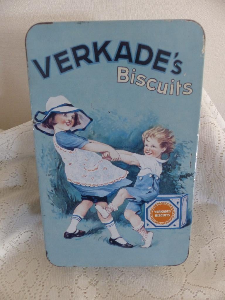 Verkade blik, Verzamelen, Blikken, Ophalen of Verzenden, Gebruikt, Koek(jes), Verkade