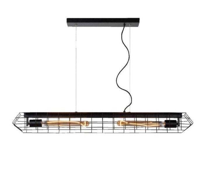 Industriële hanglamp/plafondlamp met kooiconstructie, Industrieel, Modern, Ophalen of Verzenden, Zo goed als nieuw, Metaal