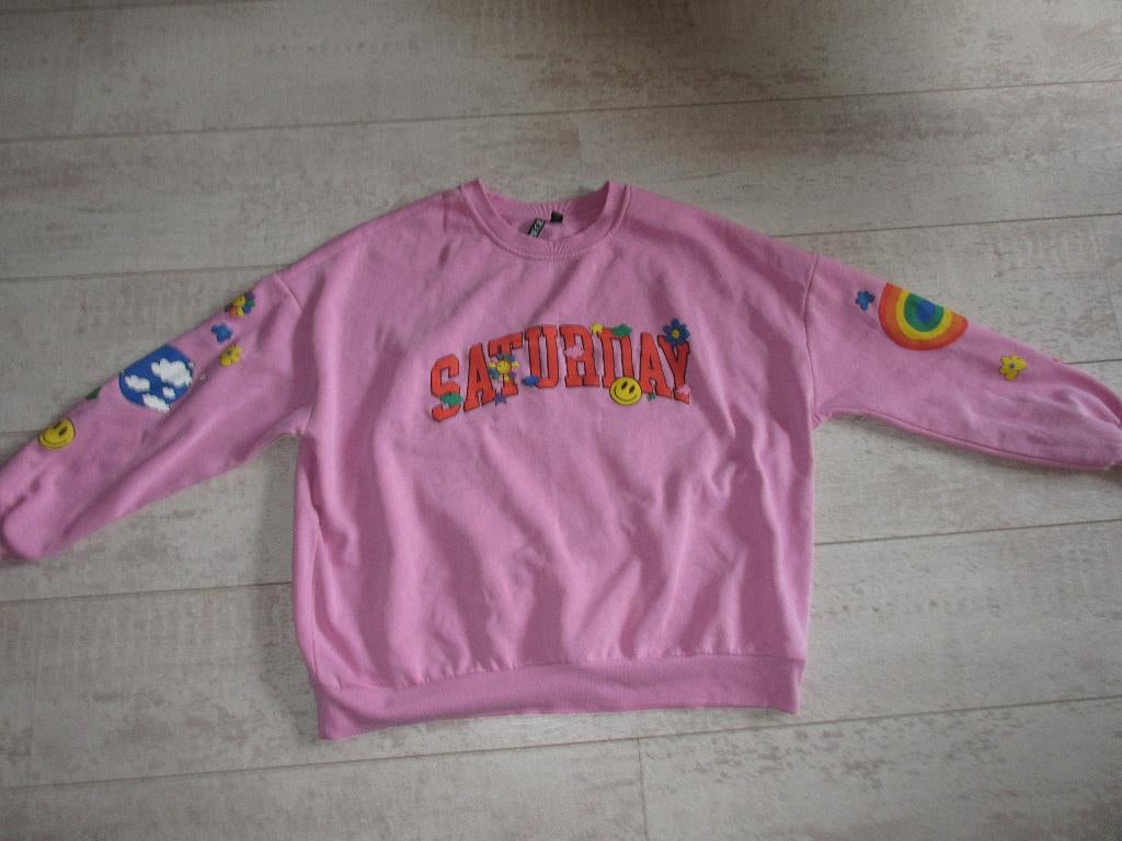 Zachte trui met smileys en regenboog details maat 176 of S, Zo goed als nieuw, Roze, Maat 36 (S), Bestseller A.S.