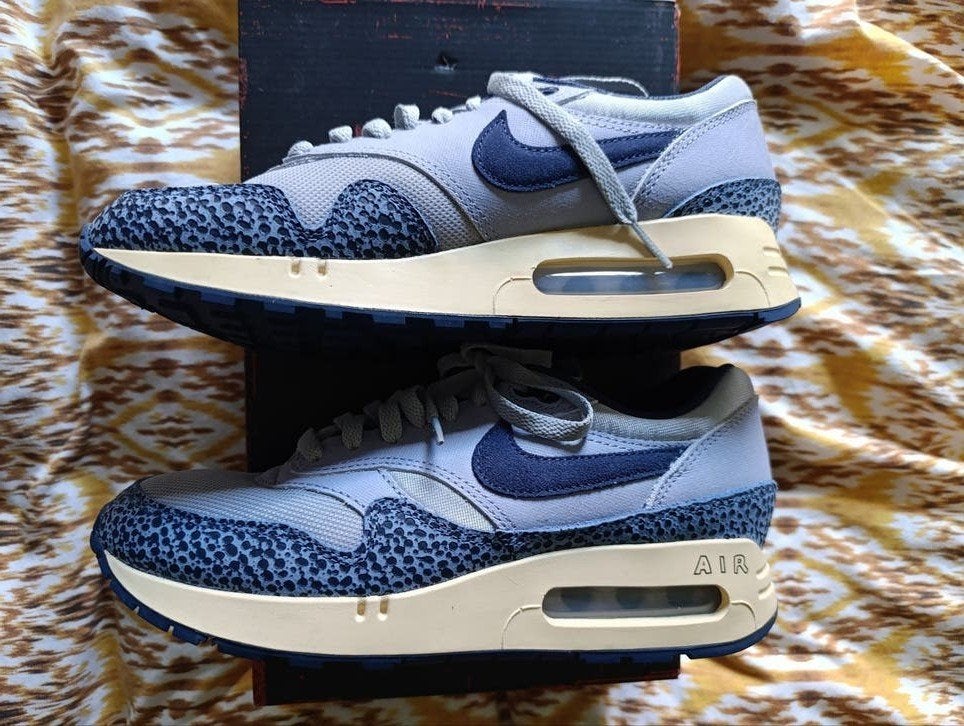 Nike Air Max 1 '86 OG Safari Lost Sketch maat 40 / 25 cm, Blauw, Nike, Nieuw, Ophalen of Verzenden