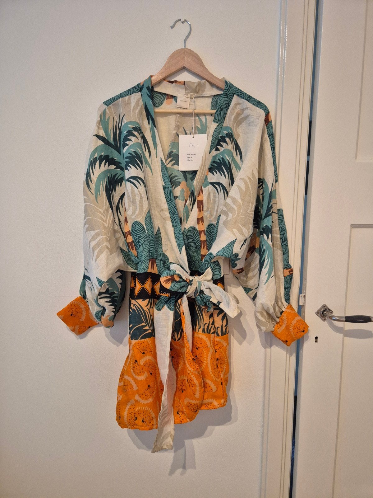 Purple Queen Kimono Jurk met Palmboomprint - Nieuw, Meerkleurig, Nieuw, Ophalen of Verzenden, Maat 36 (S)