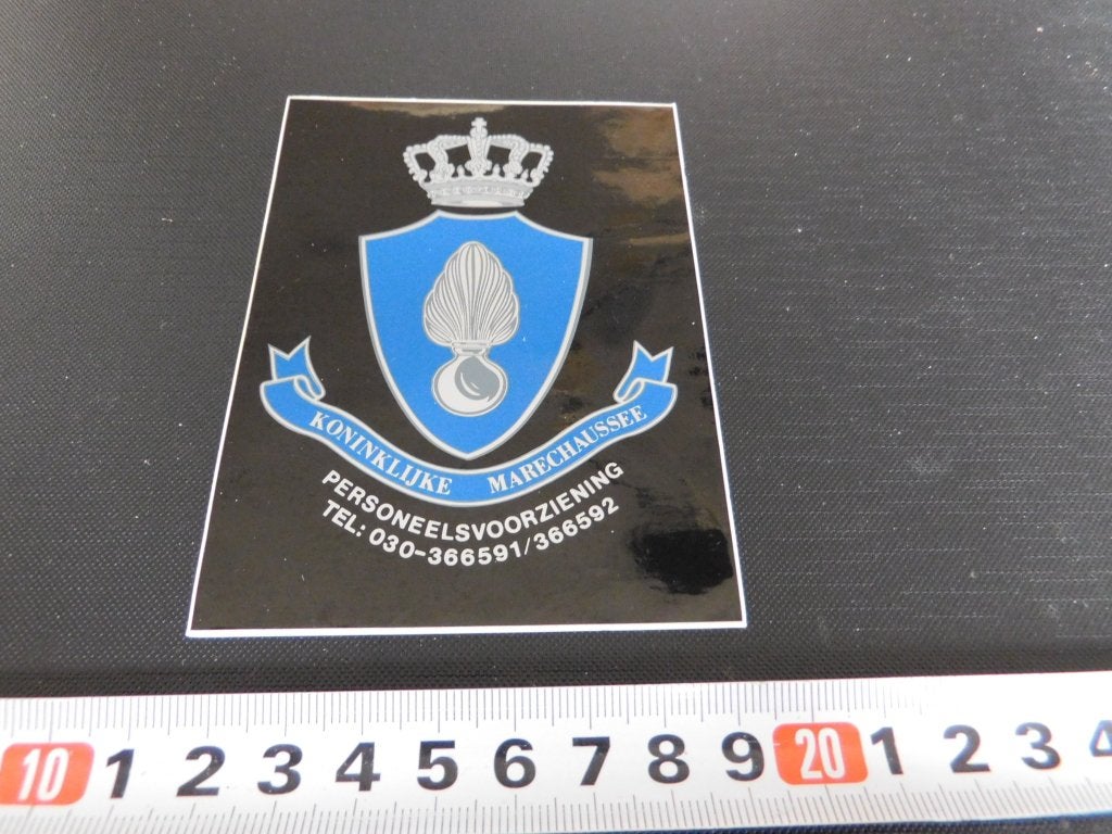 sticker Politie KMAR Leger Marechaussee  MPOM817 *, Ophalen, Zo goed als nieuw