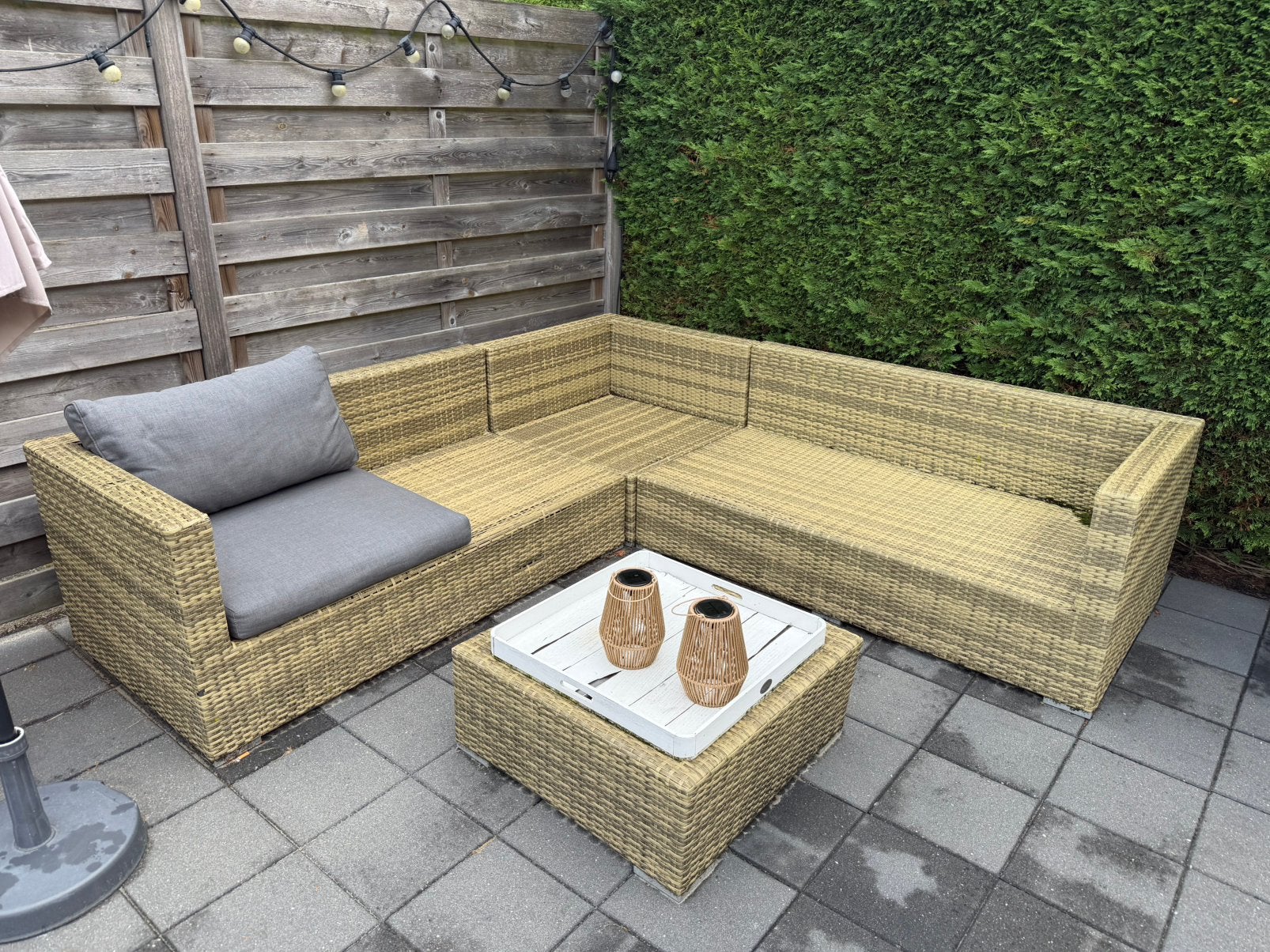 Lounge set rotan, Tuin en Terras, Ophalen, Gebruikt, Bank