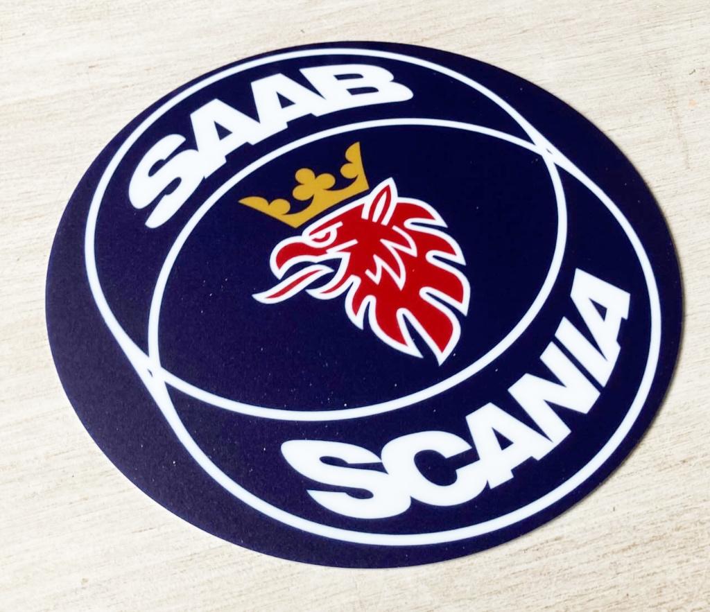 SAAB SCANIA   reclamebord plastic 24cm, Ophalen of Verzenden, Auto's