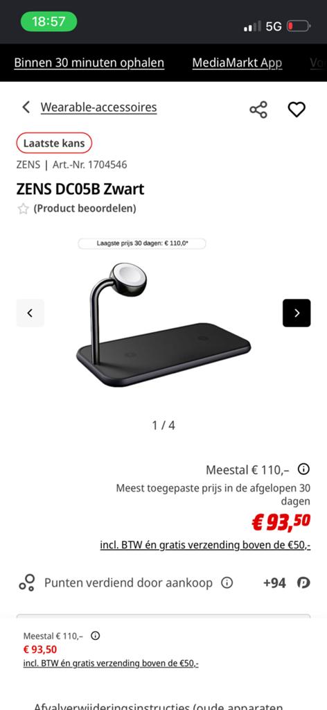 Zens Draadloze Oplader voor iPhone en Apple Watch, Telecommunicatie, Mobiele telefoons | Telefoon-opladers, Ophalen, Zo goed als nieuw
