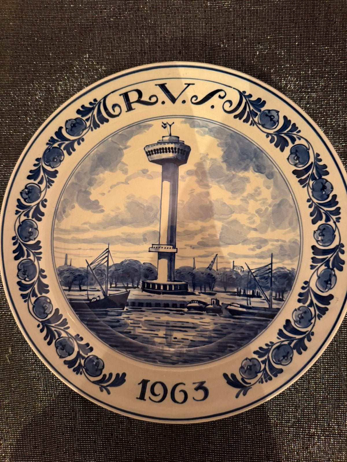 Bijzonder RVS herdenkingsbord – Euromast Rotterdam 1963, Antiek en Kunst, Antiek | Wandborden en Tegels, Ophalen