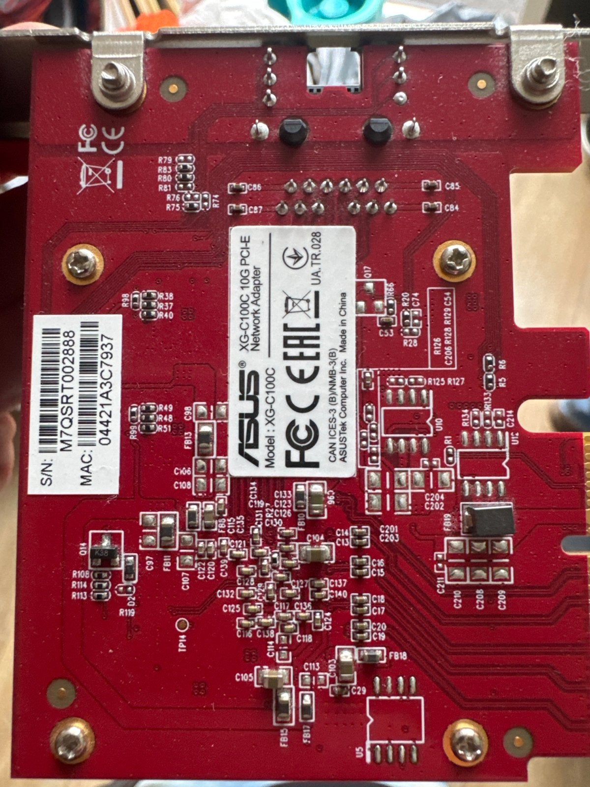 ASUS XG-C100C 10G PCIe Netwerkkaart - RJ45 Ethernet, Ophalen, Refurbished, Intern