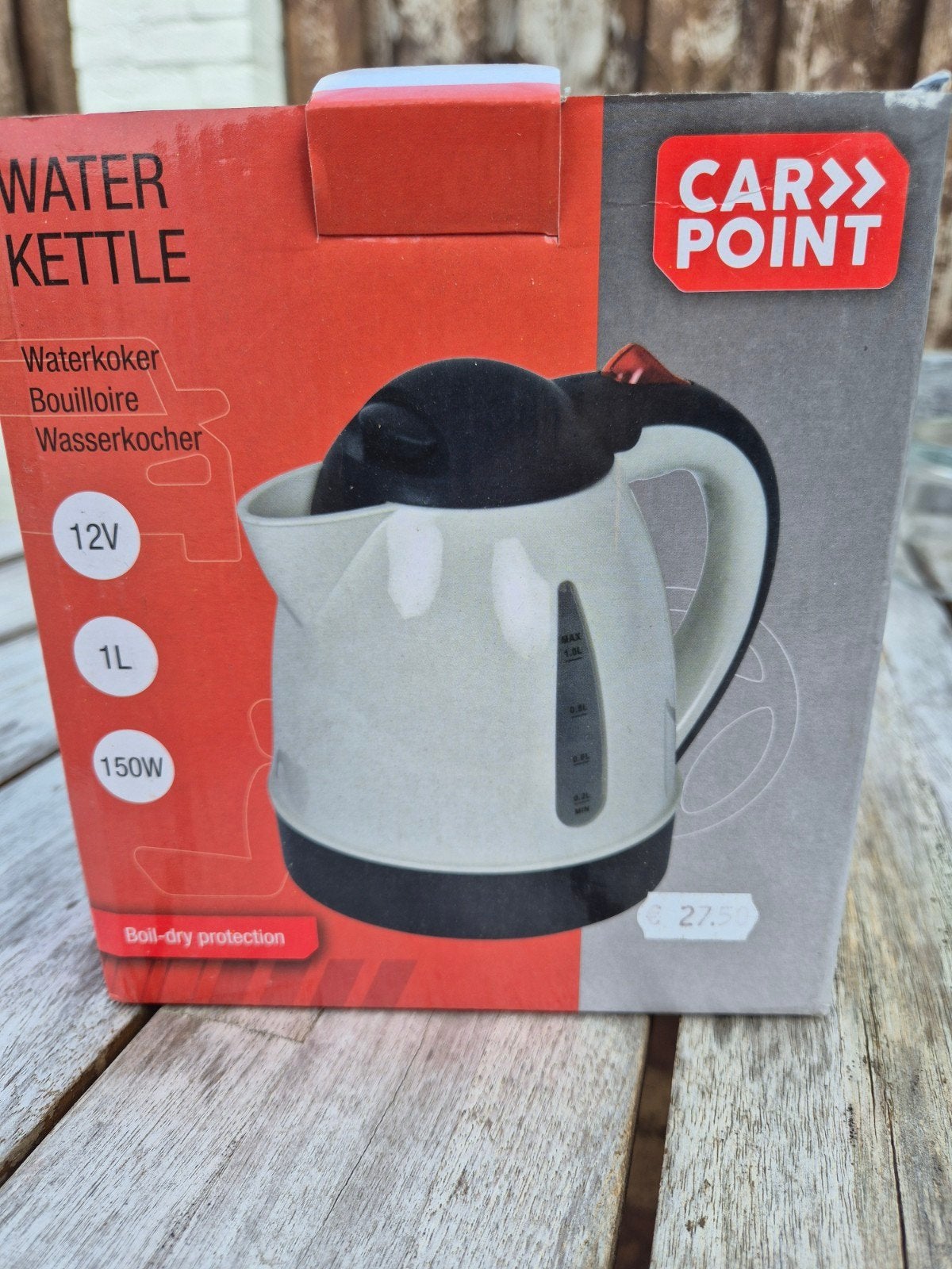 Carpoint Waterkoker 12V - Ideaal voor onderweg!, Witgoed en Apparatuur, Waterkokers, 1 tot 2 liter, Ophalen, Zo goed als nieuw