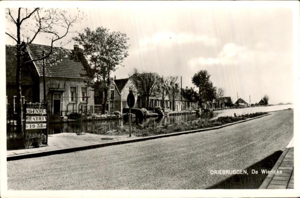 Driebruggen - De Wiericke - straat en water, Ophalen of Verzenden, 1960 tot 1980, Gelopen, Noord-Brabant