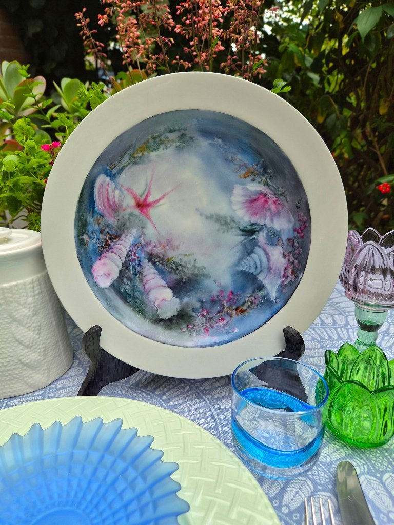 Tognana porselein serveerbord handgeschilderd A. Mio., Ophalen of Verzenden