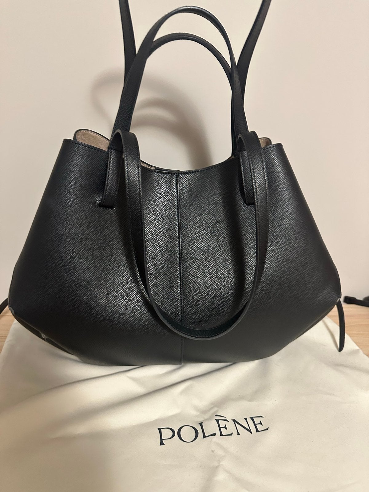 Polène Cyme Bag Grande - Zwart, Sieraden, Tassen en Uiterlijk, Ophalen of Verzenden, Gebruikt, Zwart, Shopper