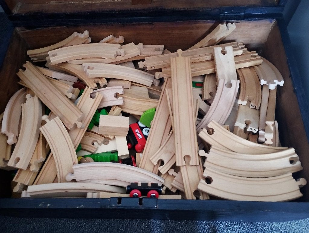 Houten trein, Kinderen en Baby's, Speelgoed | Houten speelgoed, Ophalen, Zo goed als nieuw