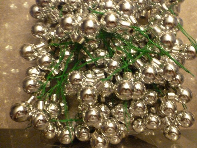 130 zilvere glimmende glas kerstballen op stok 20 mm 12 cm, Ophalen of Verzenden, Nieuw