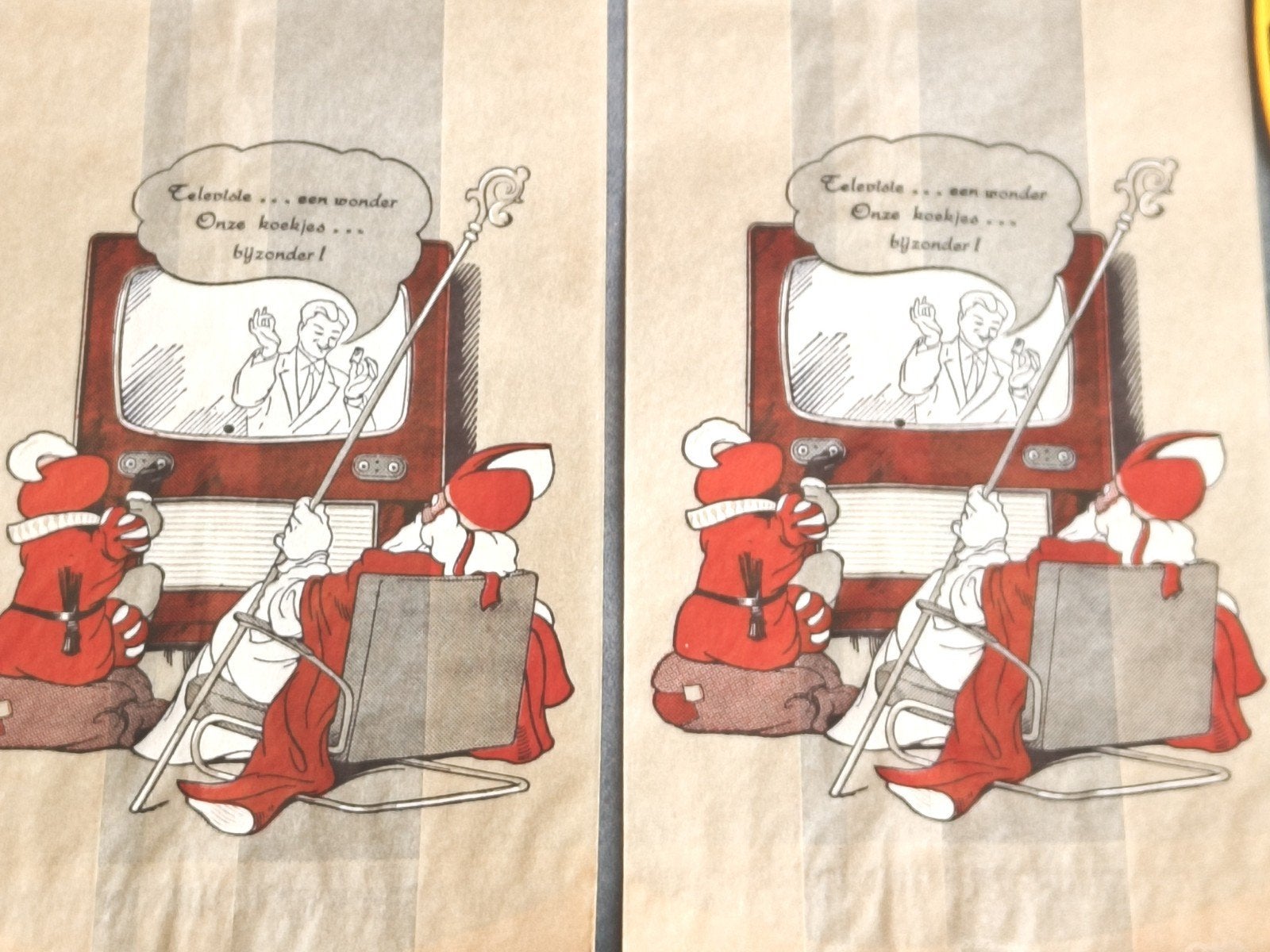 SINTERKLAAS EN ZWARTE PIET OP OUDE KOEKZAKJES., Ophalen of Verzenden