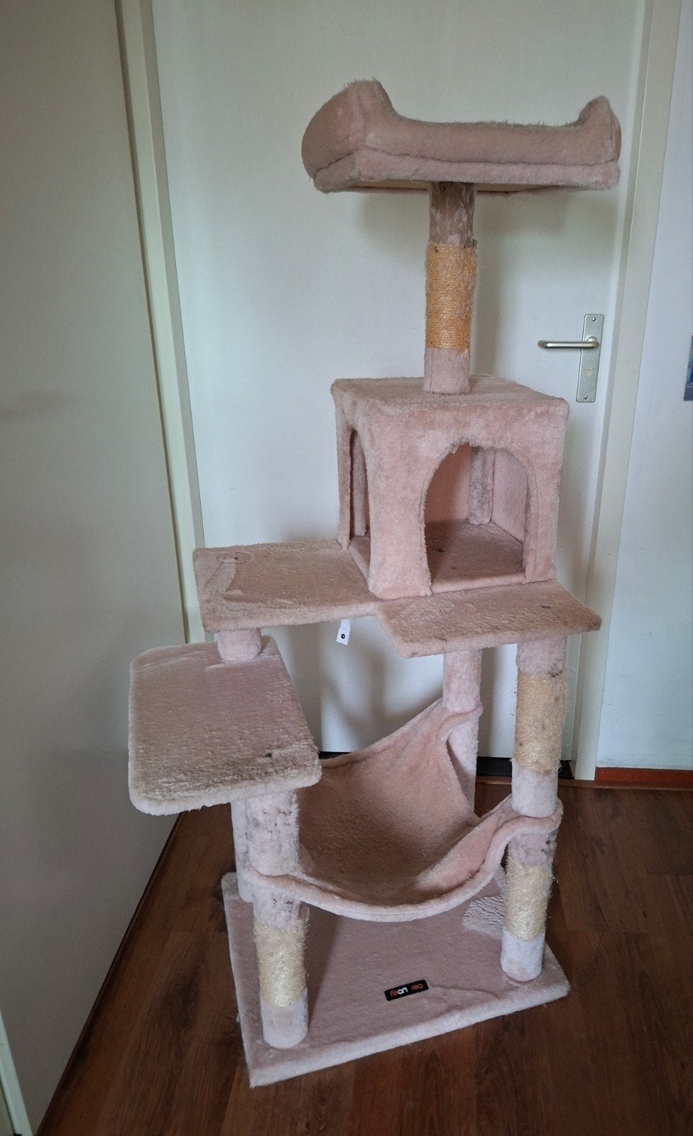 Roze krabpaal van 145 cm, Ophalen, Gebruikt