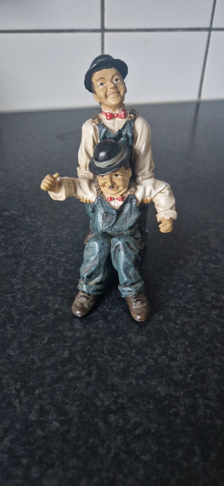 laurel en hardy beeldje( steen), Verzamelen, Ophalen, Zo goed als nieuw, Overige typen