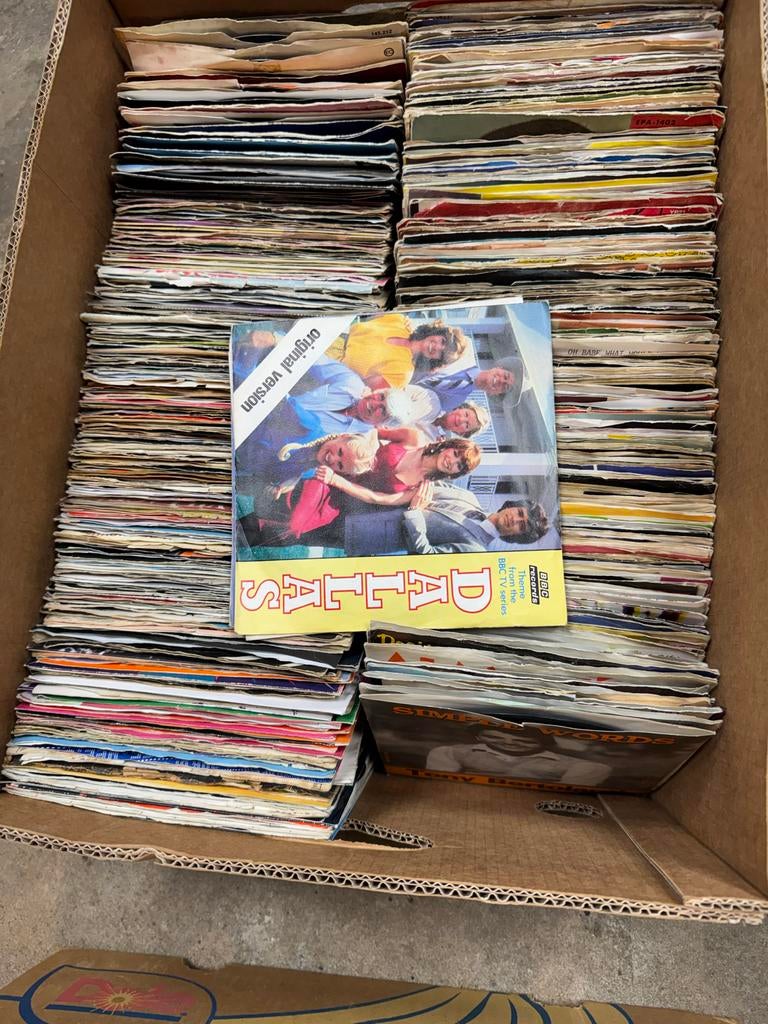 Doos vinyl singels, Ophalen, Gebruikt, 7 inch, Single