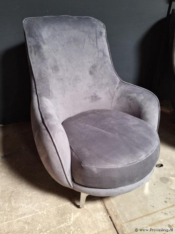 Online Veiling: Lounge fauteuil v.v. fluwelen stoffen bek..., Huis en Inrichting