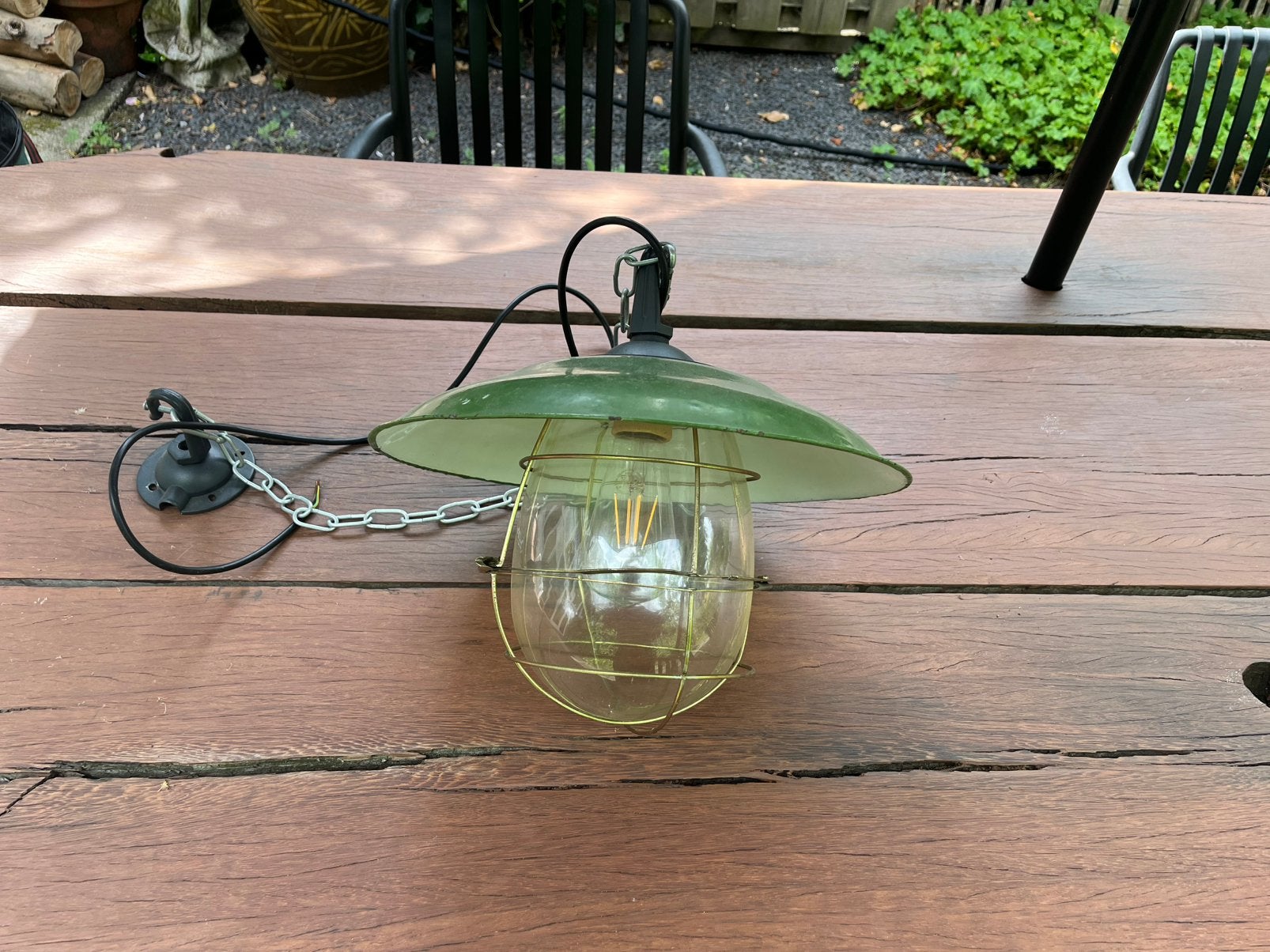 Retro hanglamp, Huis en Inrichting, Lampen | Hanglampen, Ophalen, Zo goed als nieuw