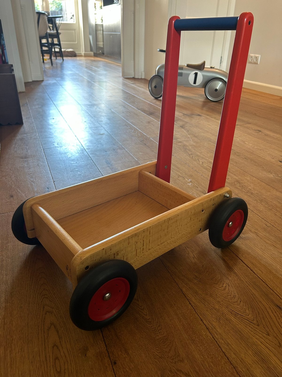 Houten loopwagen Montessori Van Bueren Speelgoed Montessori, Ophalen, Gebruikt, Jongen of Meisje