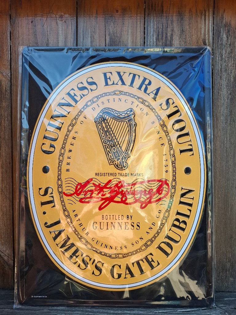 Reclamebord Guinness Extra Stout 40 x 30 cm, Verzamelen, Ophalen of Verzenden, Nieuw, Reclamebord, Plaat of Schild, Overige merken