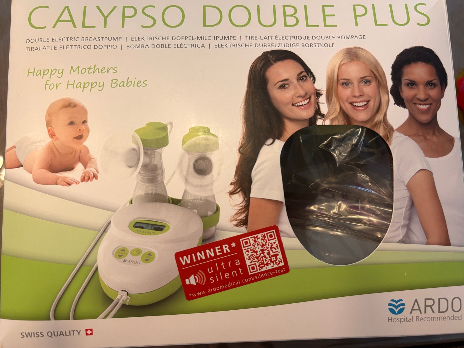 Ardo Calypso Plus double borstkolf met accs. en 2 handkolven, Ophalen of Verzenden, Gebruikt