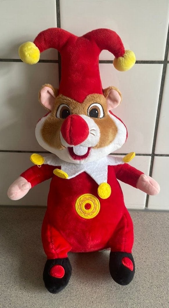 Hamster Efteling Harlekijn clown knuffel pluche AH, Ophalen of Verzenden, Zo goed als nieuw
