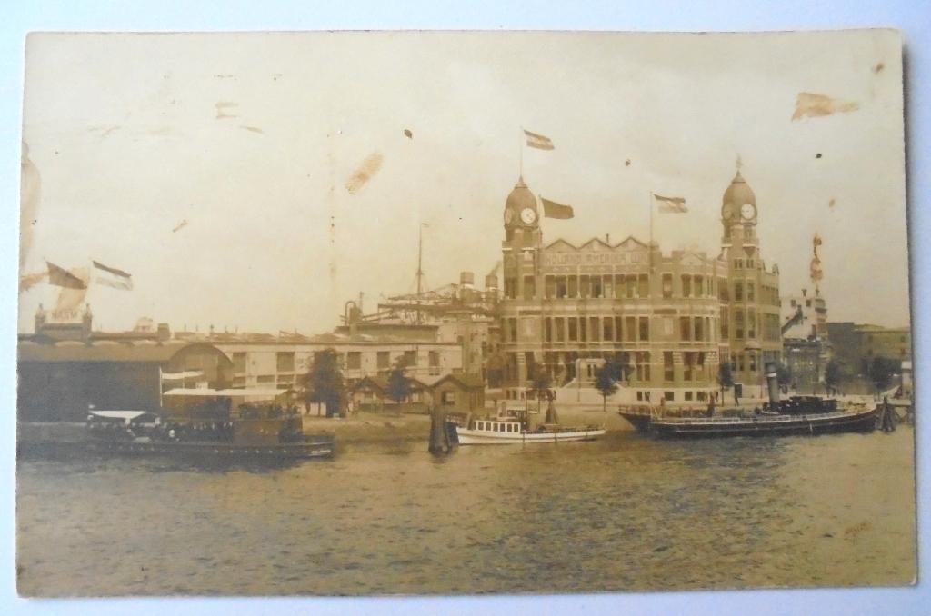 Fotokaart Rotterdam Hotel New York, Rijnhaven, NASM steiger., Verzamelen, Ophalen of Verzenden, Voor 1920, Ongelopen, Zuid-Holland