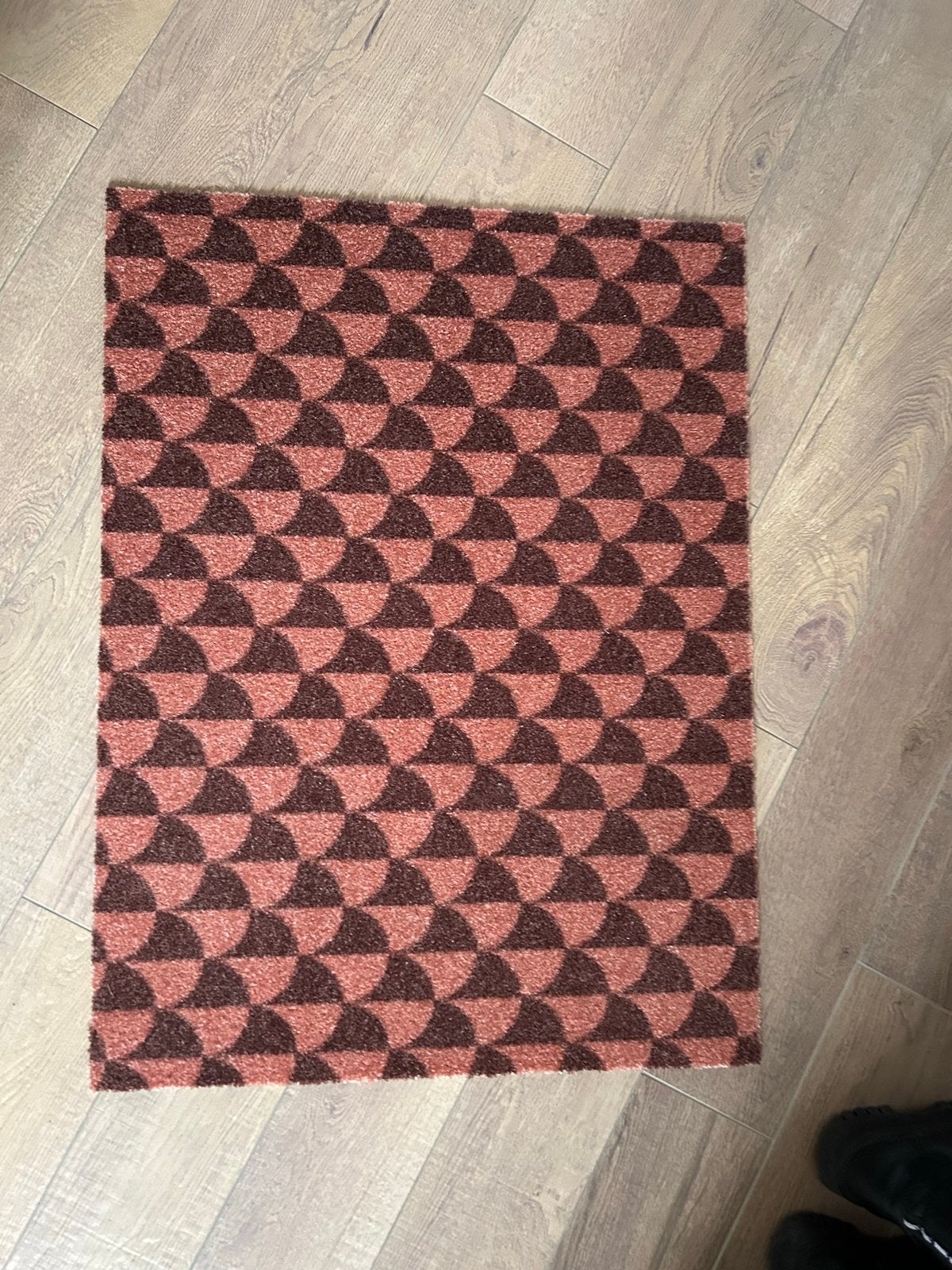 Moderne Deurmat met Geometrisch Patroon - Zo goed als nieuw, Zo goed als nieuw, Bruin, Rond, 50 tot 100 cm