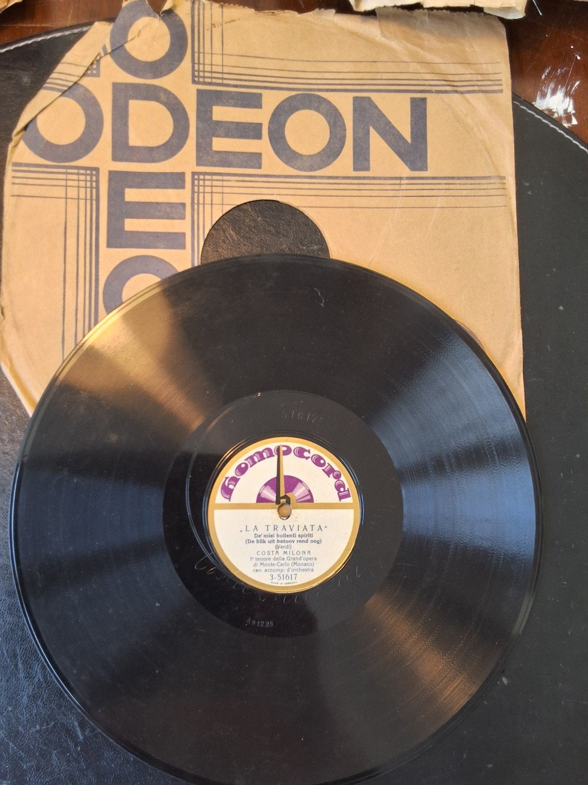 Homocord 78 toeren plaat: La Traviata / L'Africana, Cd's en Dvd's, Vinyl | Klassiek, Ophalen, Gebruikt, 10 inch, Opera of Operette