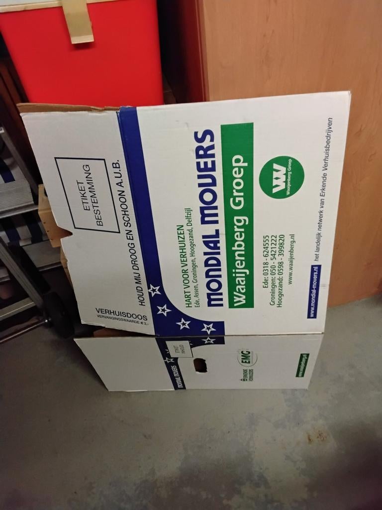 Verhuisdozen, Ophalen, 50 tot 75 cm, Doos, 35 tot 50 cm