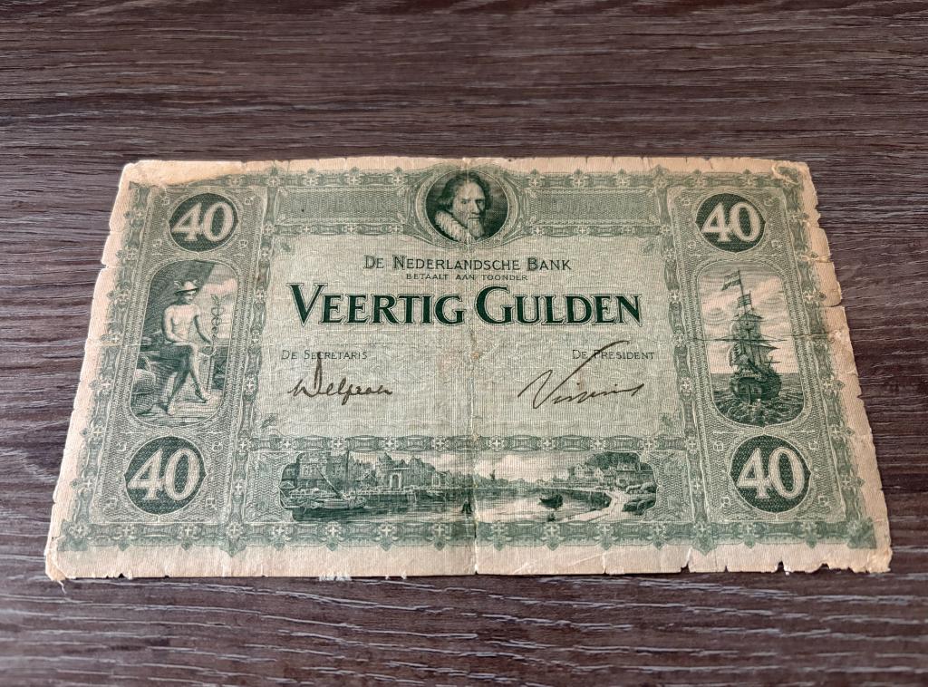 Zeldzaam biljet 40 gulden Stadhouder Maurits, 1923, Ophalen of Verzenden