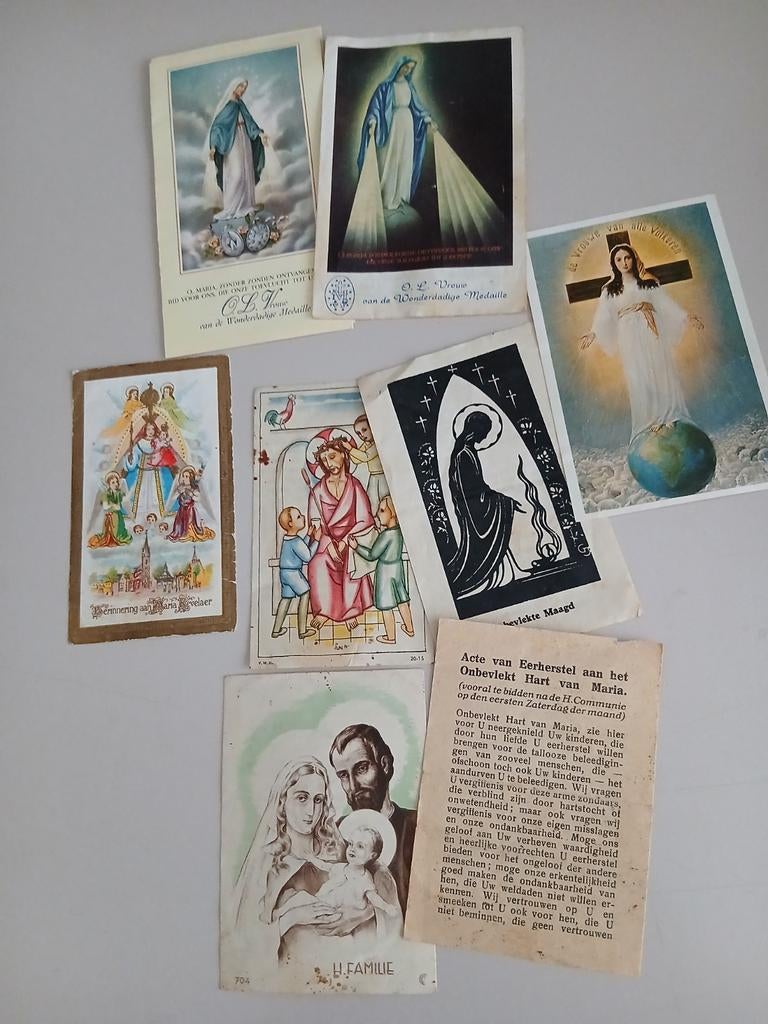 Religieuze prentjes., Ophalen