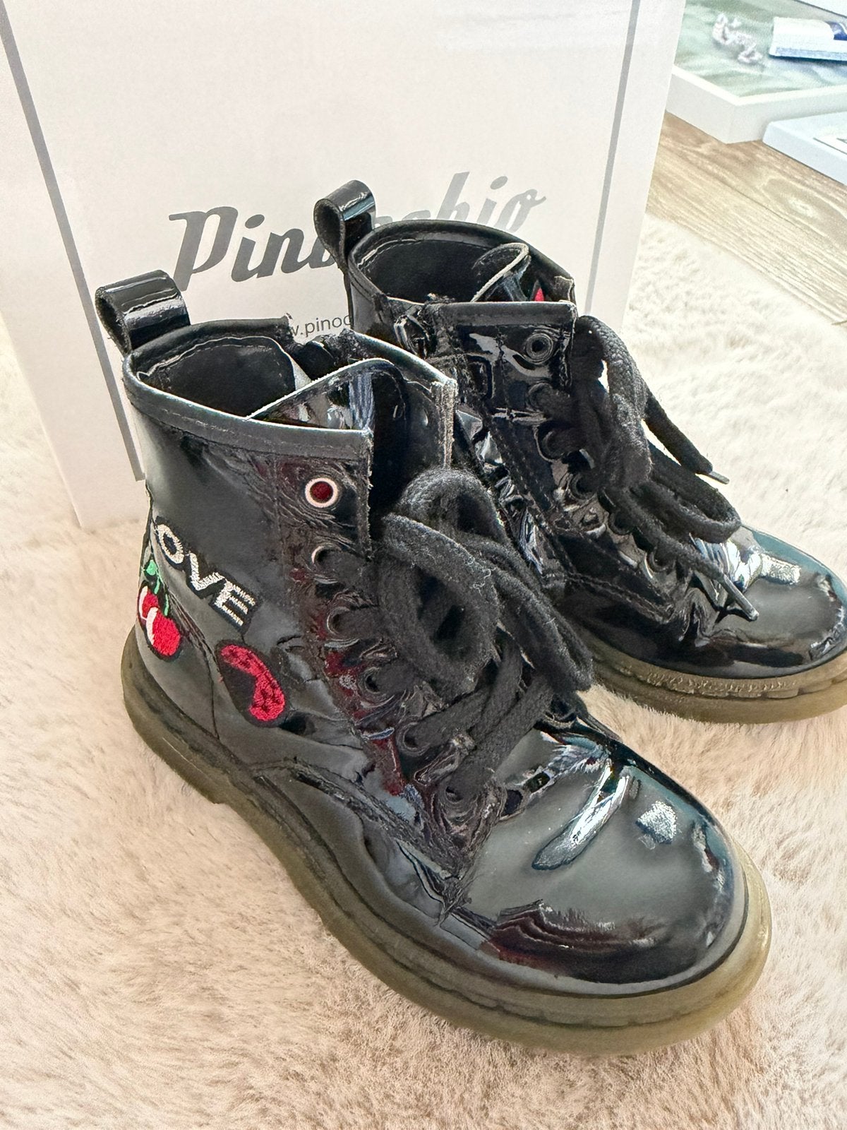 Pinocchio zwarte lakleren boots maat 27, Gebruikt, Meisje, Ophalen of Verzenden, Laarzen