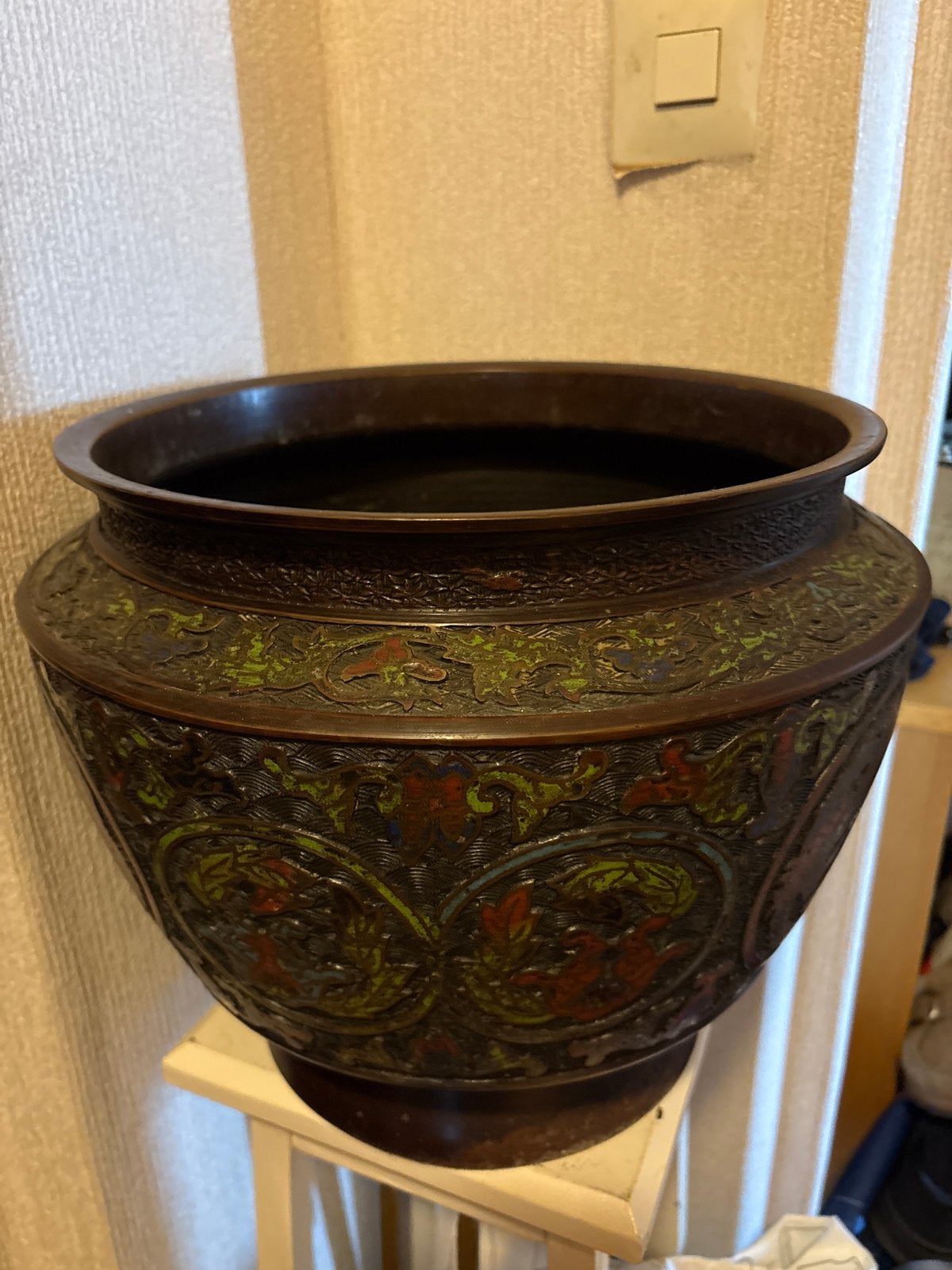 Antieke Chinese Cloisonné Bronzen Vaas/Pot, Ophalen