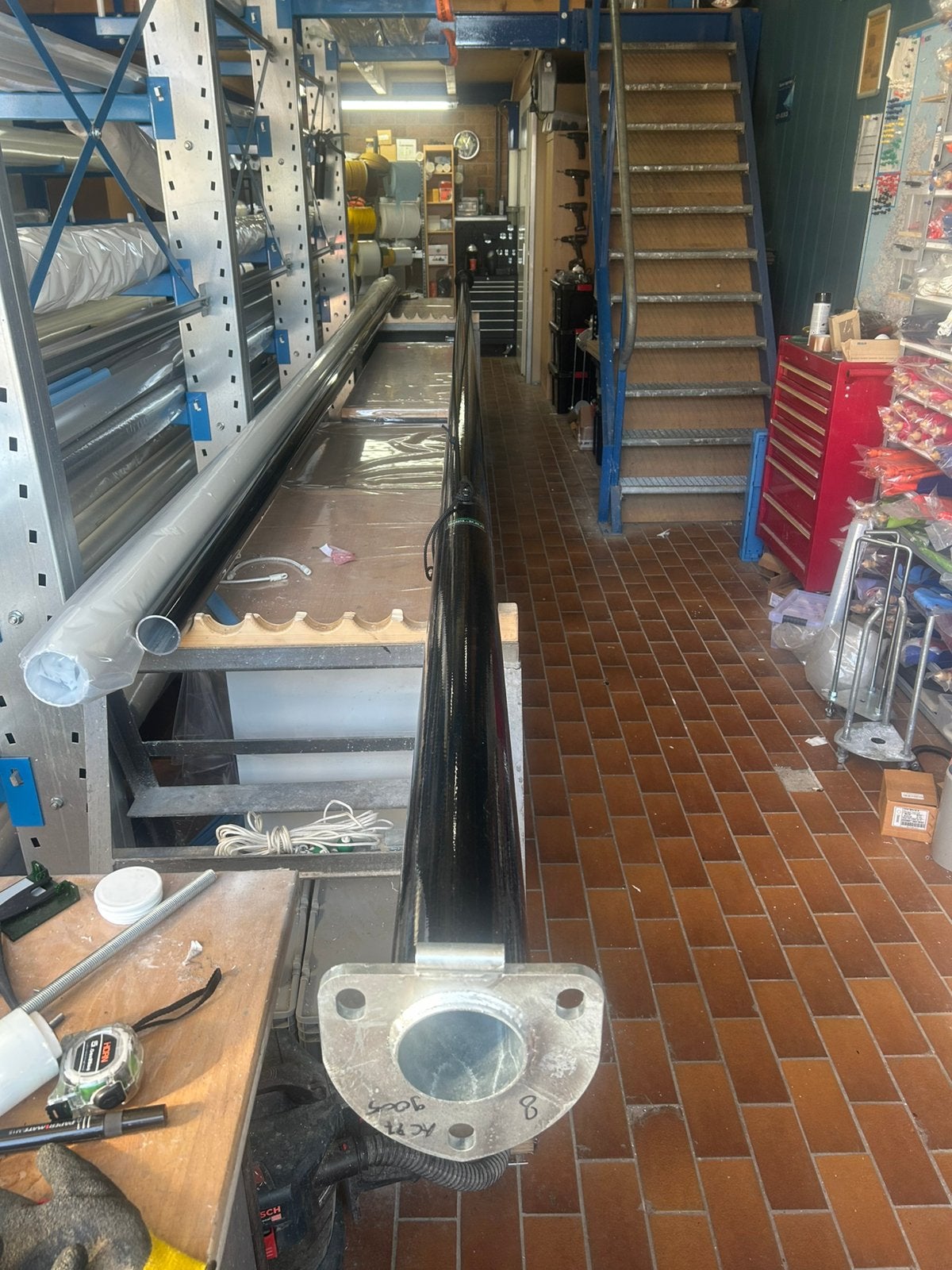 Zgan 8 meter ZWARTE polyester vlaggenmast met kantelvoet, Diversen, Ophalen, Zo goed als nieuw
