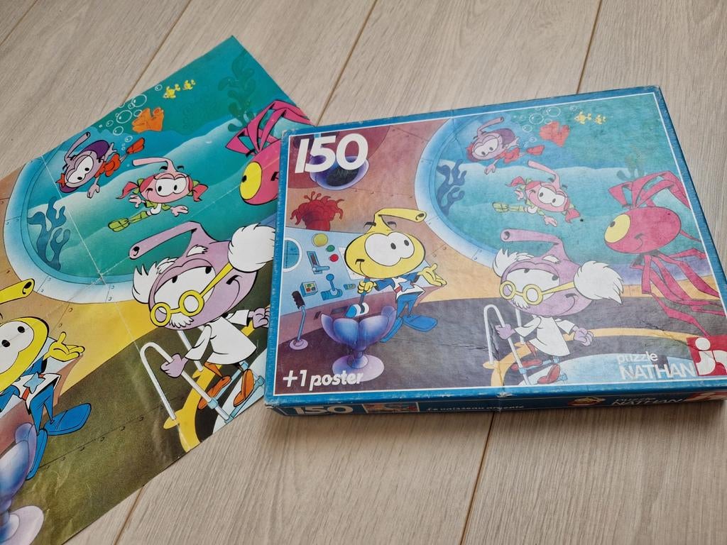1985 de snorkels puzzel puzzle the snorks en poster nathan, Verzamelen, Ophalen of Verzenden