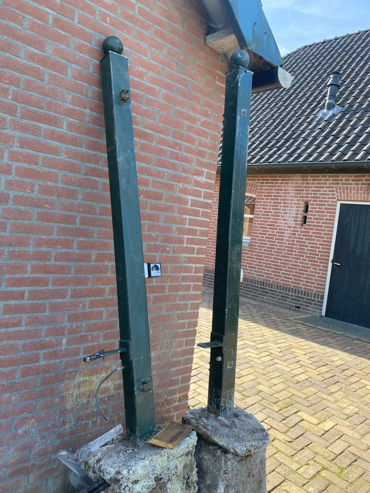 Poort palen voor sierpoort, Ophalen, IJzer, 200 cm of meer, Draaipoort